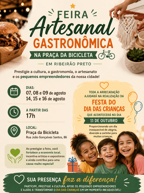 Feira Artesanal e Gastronômica movimenta a Praça da Bicicleta