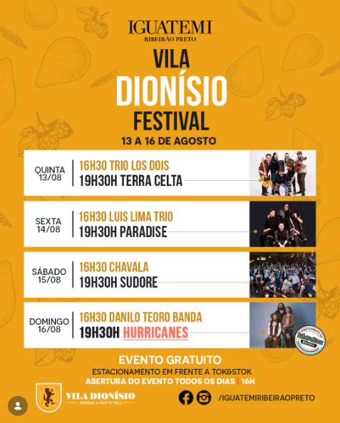 Vila Dionísio Festival movimenta Ribeirão Preto com quatro dias de música e gastronomia
